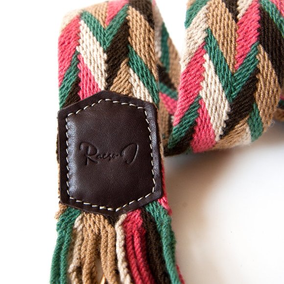 Racso J. WAYUU Novelty Bag Strap PINK/BROWN (Multiple colors available) - Picture 3 of 6